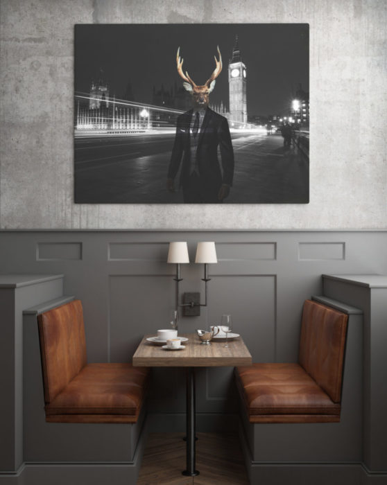 mock up poster frames in hipster interior background, 3D render